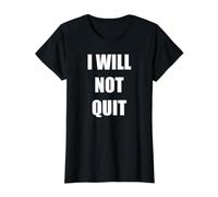 Yo no renunciaré Camiseta gráfica económica, Mujer, Negro, L