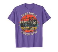 Yo No Ronco Sueño Que Soy Un Tractor Vintage Grangeros Camiseta, Hombre, Morado Jaspeado, 3XL