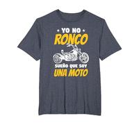 Yo No Ronco Sueño Que Soy Una Moto Motociclismo Divertidas Camiseta, Hombre Tallas Grandes, Azul Jaspeado, 3X Alto