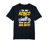 Yo No Ronco Sueño Que Soy Una Moto Motociclismo Divertidas Camiseta, Hombre Tallas Grandes, Negro, 4X Alto