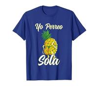 Yo Perreo Sola Divertido Reggaeton Piña Perreando Camiseta, Hombre, Azul Real, XL