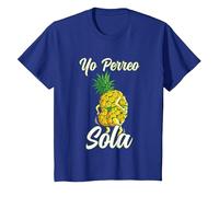Yo Perreo Sola Divertido Reggaeton Piña Perreando Camiseta, Niños, Azul Real, 10 años