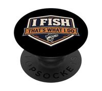 Yo pesco, eso es lo Que Hago, Pesca Vintage, Pescador, Fisher Retro PopSockets PopGrip Adhesivo