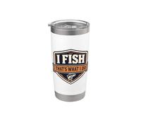 Yo pesco, eso es lo que hago, pesca vintage, pescador, Fisher Retro Vaso térmico de acero inoxidable de doble pared
