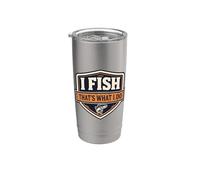 Yo pesco, eso es lo que hago, pesca vintage, pescador, Fisher Retro Vaso térmico de acero inoxidable de doble pared