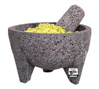 YO PIDO Molcajete 6 pulgadas; mortero de especias; fabricado con piedra volcánica; molcajete hecho a mano en México; Guacamole y máquina de salsa; incluye piedra de mortero