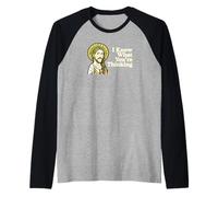 Yo sé lo que estás pensando Cita divertida Jesús Meme Christian Camiseta Manga Raglan