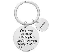 Yo siempre seré tu pequeña niña colgante redondo llavero del día del padre llavero - plata duradera y útilAtractivo