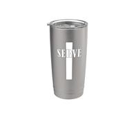 Yo sirvo a la fe cristiana Cross Design Vaso térmico de acero inoxidable de doble pared