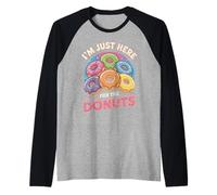 Yo solo aquí para la diversión de las donas que diga el día Camiseta Manga Raglan
