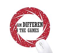 Yo Soy Diferente de los Juegos Wheel Mouse Pad de Goma roja Redonda