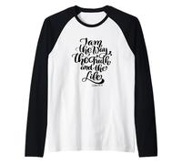 Yo Soy el Camino: la Verdad, la Vida, Juan, Las Escrituras, versículo de la Biblia, Dios, Las Mujeres Camiseta Manga Raglan