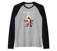 Yo soy la Luz del Mundo Jesús versículo de la Biblia Camiseta Manga Raglan