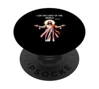 Yo soy la Luz del Mundo Jesús versículo de la Biblia PopSockets PopGrip Adhesivo
