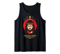 Yo Soy La Luz del Mundo Juan 8:12 Jesús Versículo Bíblico Arte Camiseta sin Mangas
