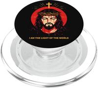 Yo Soy La Luz del Mundo Juan 8:12 Jesús Versículo Bíblico Arte PopSockets PopGrip para MagSafe