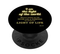 Yo Soy la luz -Juan 8 Jesús Biblia Scripture Verse Christian PopSockets PopGrip Adhesivo