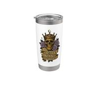 Yo soy la reina de follar todo Skull Floral Rock Roll Vaso térmico de acero inoxidable de doble pared