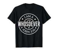 Yo Soy quien Dios Cristiano Hombres Mujeres Cristianos Camiseta gráfica económica, Hombre, Negro, L