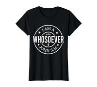 Yo Soy quien Dios Cristiano Hombres Mujeres Cristianos Camiseta gráfica económica, Mujer, Negro, S