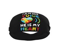 Yo Soy Su Voz, Él Es Mi Corazón - Autismo Hombre Mujer Diadema Deportiva Transpirable Cinta Pelo Deporte Absorbente Diadema para Yoga Fútbol Gimnasio