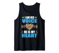 Yo soy su voz: padre, madre, padre, niños autistas, conciencia del autismo Camiseta sin Mangas
