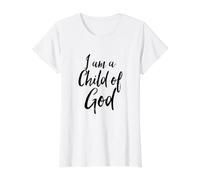 Yo Soy un Hijo de Dios Jesús Cita de Salvación Cristiana Camiseta gráfica económica, Mujer, Blanco, M