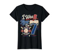 Yo tenía 6 años Ahora Tengo 7 años 7 cumpleaños niños Ice Cream Drip Baseball Camiseta gráfica económica, Mujer, Negro, S