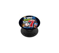 Yo tenía 6 años Ahora Tengo 7 años 7 cumpleaños niños Ice Cream Drip Baseball PopSockets PopGrip Adhesivo
