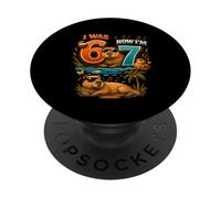 Yo tenía Seis Ahora Tengo Siete 6 7 Capibara 67 Meme 7 cumpleaños PopSockets PopGrip Adhesivo