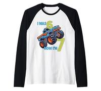Yo tenía Seis Ahora Tengo Siete Monster Truck 67 Meme 7 cumpleaños Camiseta Manga Raglan