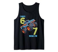Yo tenía Seis Ahora Tengo Siete Monster Truck 67 Meme 7 cumpleaños Camiseta sin Mangas