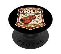 Yo toco el violín eso es lo Que Hago Profesor Violinista Vintage PopSockets PopGrip Adhesivo