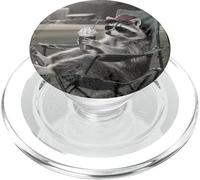 Yo Vivo aquí Ahora béisbol Mapache Bebiendo café PopSockets PopGrip para MagSafe