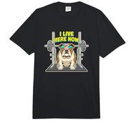 Yo Vivo aquí Ahora Bulldog Levantador de Pesas Comfort Colors Adult Heavyweight T-Shirt