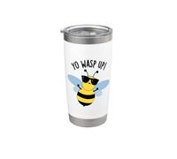 Yo Wasp Up Funny Bug Juego de palabras Vaso térmico de acero inoxidable de doble pared
