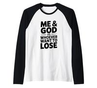 Yo y Dios vs Quien Quiere Perder Motivacional Camiseta Manga Raglan