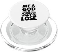 Yo y Dios vs Quien Quiere Perder Motivacional PopSockets PopGrip para MagSafe