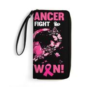 Yo y el cáncer luchamos y yo gané. Cartera de concientización sobre el cáncer de mama para mujeres y hombres, de cuero sintético PU, tarjetero para tarjetas de crédito e identificación, bolsillo con c
