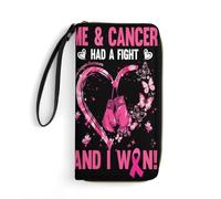 Yo y el cáncer tuvimos una batalla y gané. Cartera de cuero para la concien