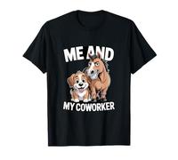 Yo y mi compañero de Trabajo Perro y Caballo Humor Camiseta