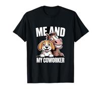 Yo y mi compañero de Trabajo Perro y Caballo Humor Camiseta