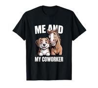 Yo y mi compañero de Trabajo Perro y Caballo Humor Camiseta