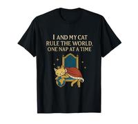 Yo y mi Gato gobiernan el Mundo Humor Oscuro Royal Nap Camiseta