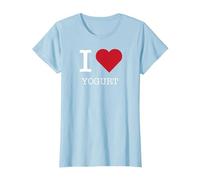 Yo Yogur Corazón, Amo el Yogur Camiseta, Mujer, Azul Bebé, 3XL
