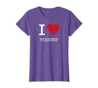 Yo Yogur Corazón, Amo el Yogur Camiseta, Mujer, Morado Jaspeado, XXL