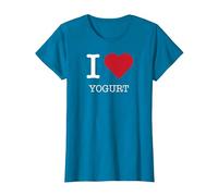Yo Yogur Corazón, Amo el Yogur Camiseta, Mujer, Zafiro, XS