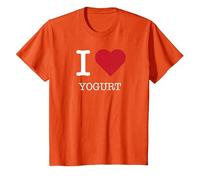 Yo Yogur Corazón, Amo el Yogur Camiseta, Niños, Naranja, 4 años