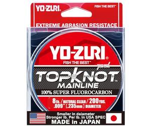 Yo-Zuri 1000yds 8lb (0.235mm) Topknot Mainline-Línea de hundimiento Transparente 8 Libras, 1000 Yardas, Natural Clear, 8 lbs
