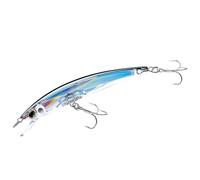Yo-Zuri Crystal 3D Minnow - Señuelo Flotante, Color Plateado y Negro, 13,7 cm